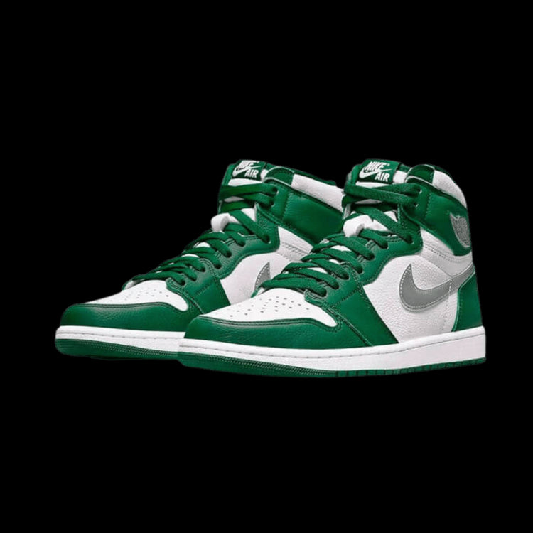 Groen-witte Air Jordan 1 High OG sneakers