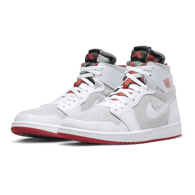 Sneakers Air Jordan 1 High Zoom Air CMFT Hare in wit en rood met Jumpman-logo
