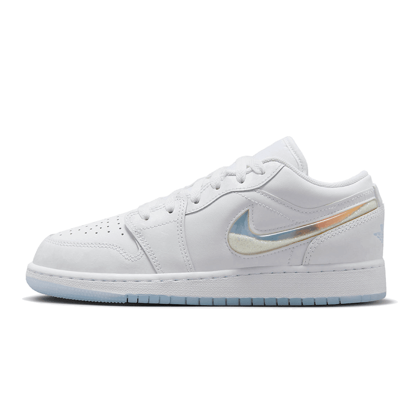 Witte Nike Air Jordan 1 Low Glitter Swoosh sneakers met glanzende zijdestreep