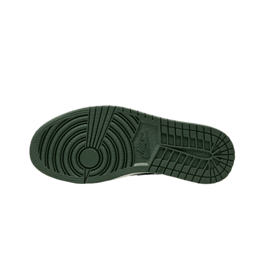 Zool met geometrische patroontextuur van de Air Jordan 1 Low Green Toe sneaker