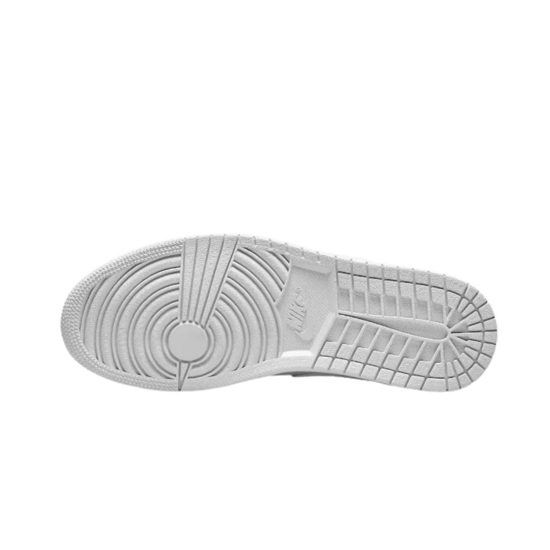 Exclusieve sneakerzool in crème en lichtgrijs met opvallende gelaagde ontwerp voor Air Jordan 1 Low Inside Out sneaker van Nike