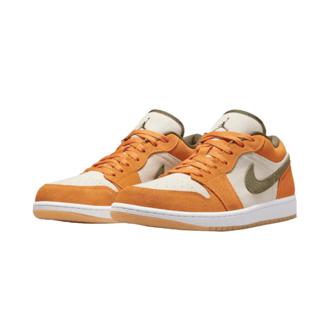 Oranje-Olijf Nike Air Jordan 1 Low sneakers