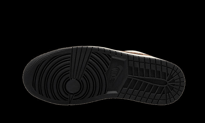 Bruin gestikte Nike Air Jordan 1 Low SE-sneaker met opvallend reliëfpatroon op de zool