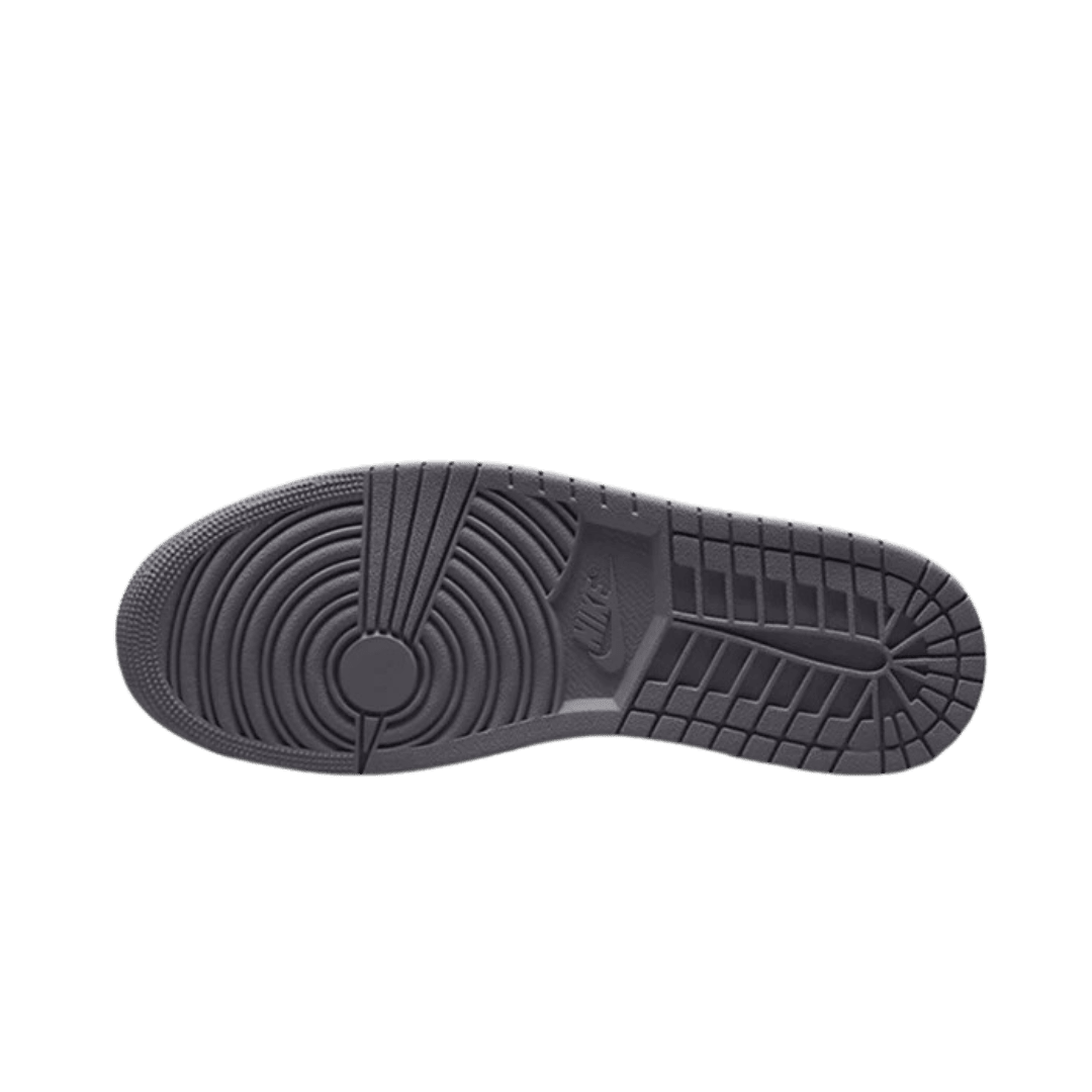 Air Jordan 1 Low SE Craft Obsidian sneakers met rubberen zool op groene achtergrond