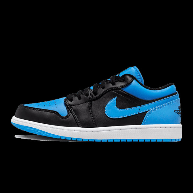 Blauwe en zwarte Nike Air Jordan 1 Low sneakers