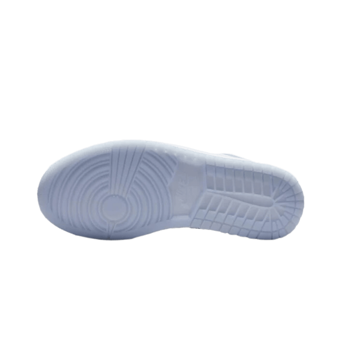 Witte Nike Air Jordan 1 Low sneakers met grijze zool en profiel