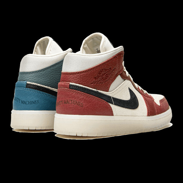 Exclusieve Nike Air Jordan 1 Mid Anti Gravity Machines sneakers in retro stijl met contrasterende kleuren en logo's