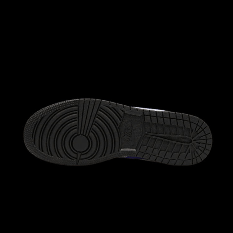 Zool van Nike Air Jordan 1 Mid Black Racer Blue White sneaker