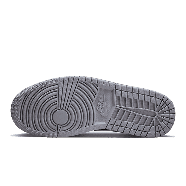 Grijze Air Jordan 1 Mid sneakers met cement structuur