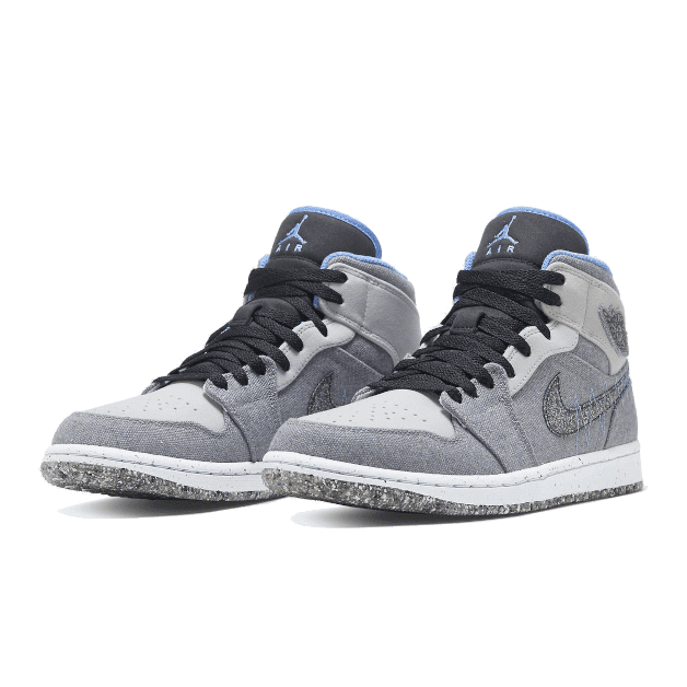 Grijze Air Jordan 1 Mid Crater Universiteitsblauw sneakers