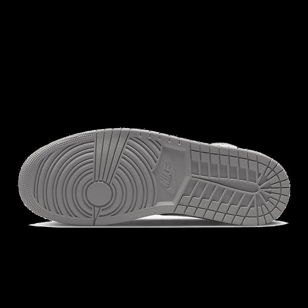 Grijze Air Jordan 1 Mid sneakers met een elegante slangenhuidprint