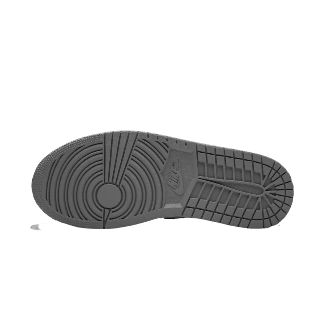 Grijze Nike Air Jordan 1 Mid-sneakers met een uitgesproken profielzool