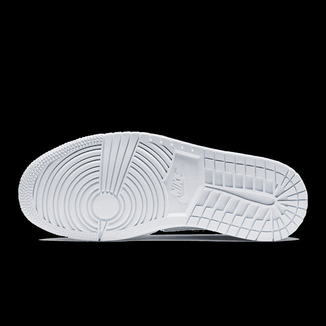 Zilveren Air Jordan 1 Mid sneaker met slangenvel-textuur