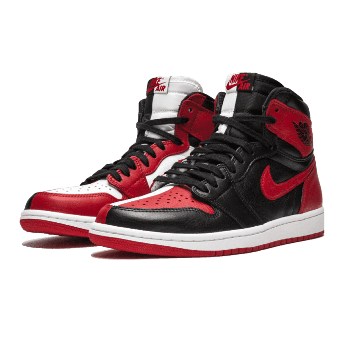 Rode en zwarte Nike Air Jordan 1 Retro High Homage To Home sneakers