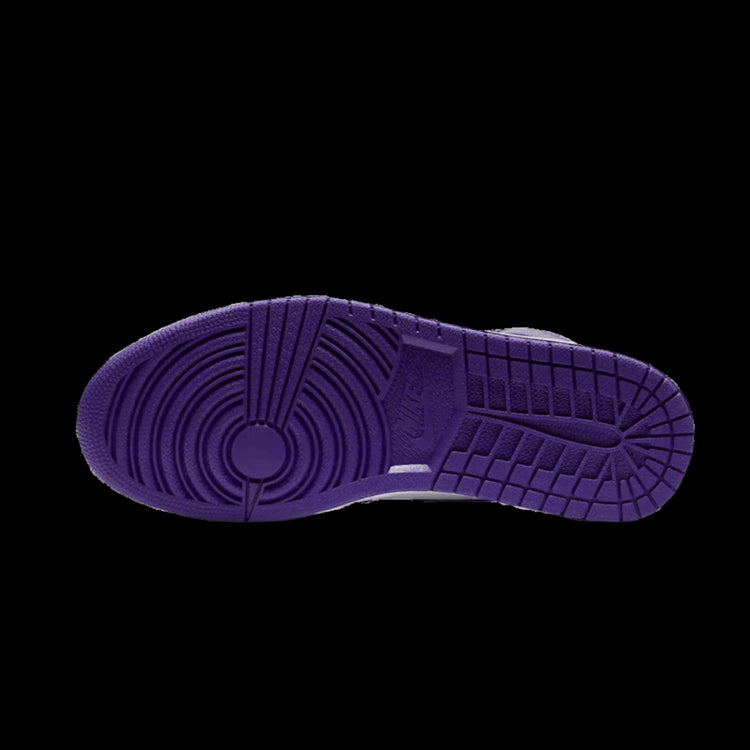 Paarse Nike Air Jordan 1 Retro High OG sneaker met witte accenten