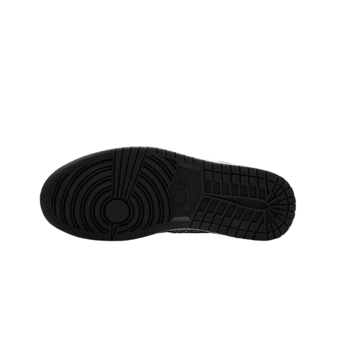 Zwarte Air Jordan 1 Retro High OG Washed Heritage sneaker met een gedetailleerde rubberen zool.