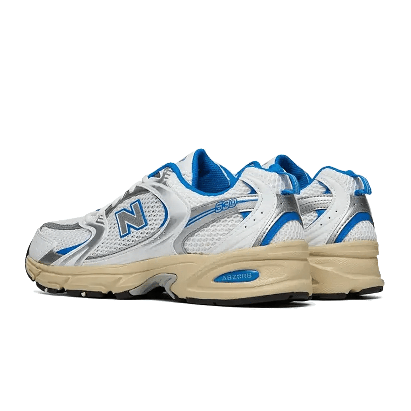 Nieuwe Balance 530 witte en blauwe oasis sneakers