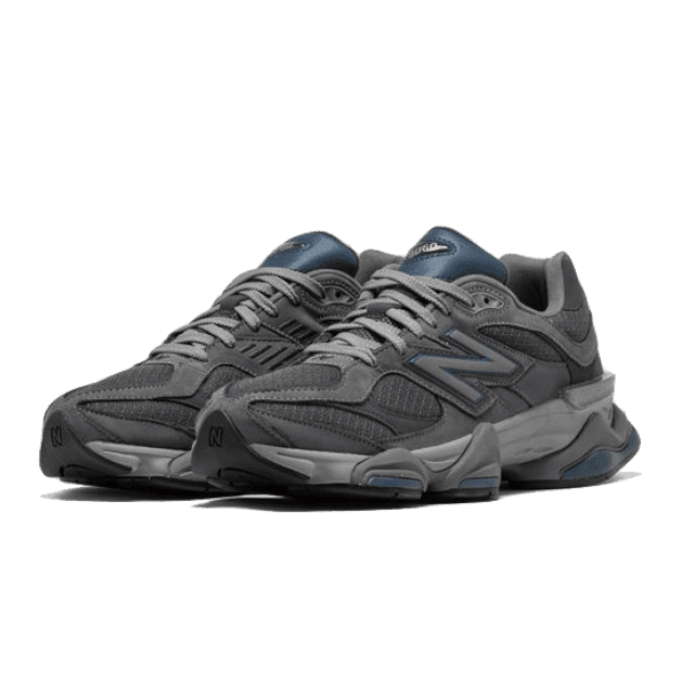 Slate grey and blue New Balance 9060 sneakers from Sole Central, an exclusive sneaker destination offering the latest trends and classic styles to upgrade your style.