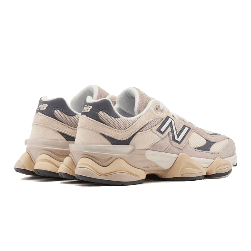 Stylish New Balance 9060 Moonrock Linen sneakers on display in the Sole Central store