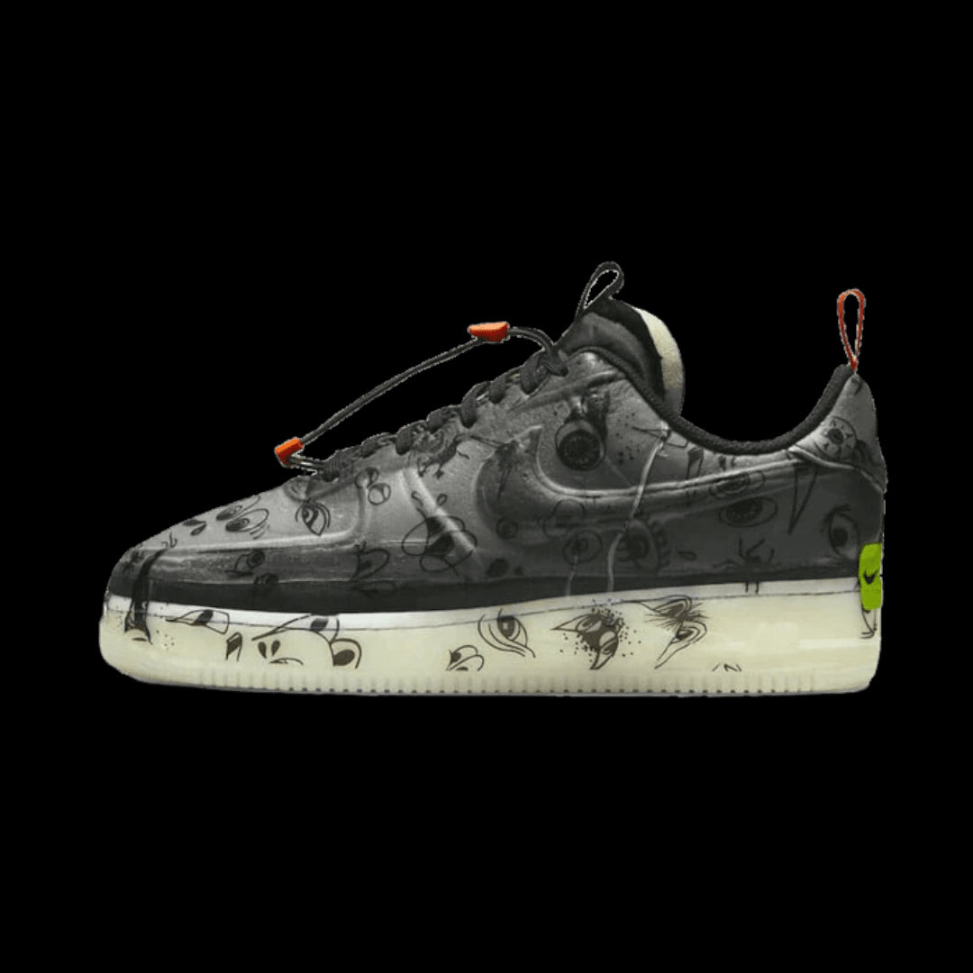 Stijlvolle Nike Air Force 1 Low Experimental Halloween sneakers met griezelige print