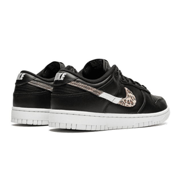 Zwarte Nike Dunk Low sneakers met dierenprint