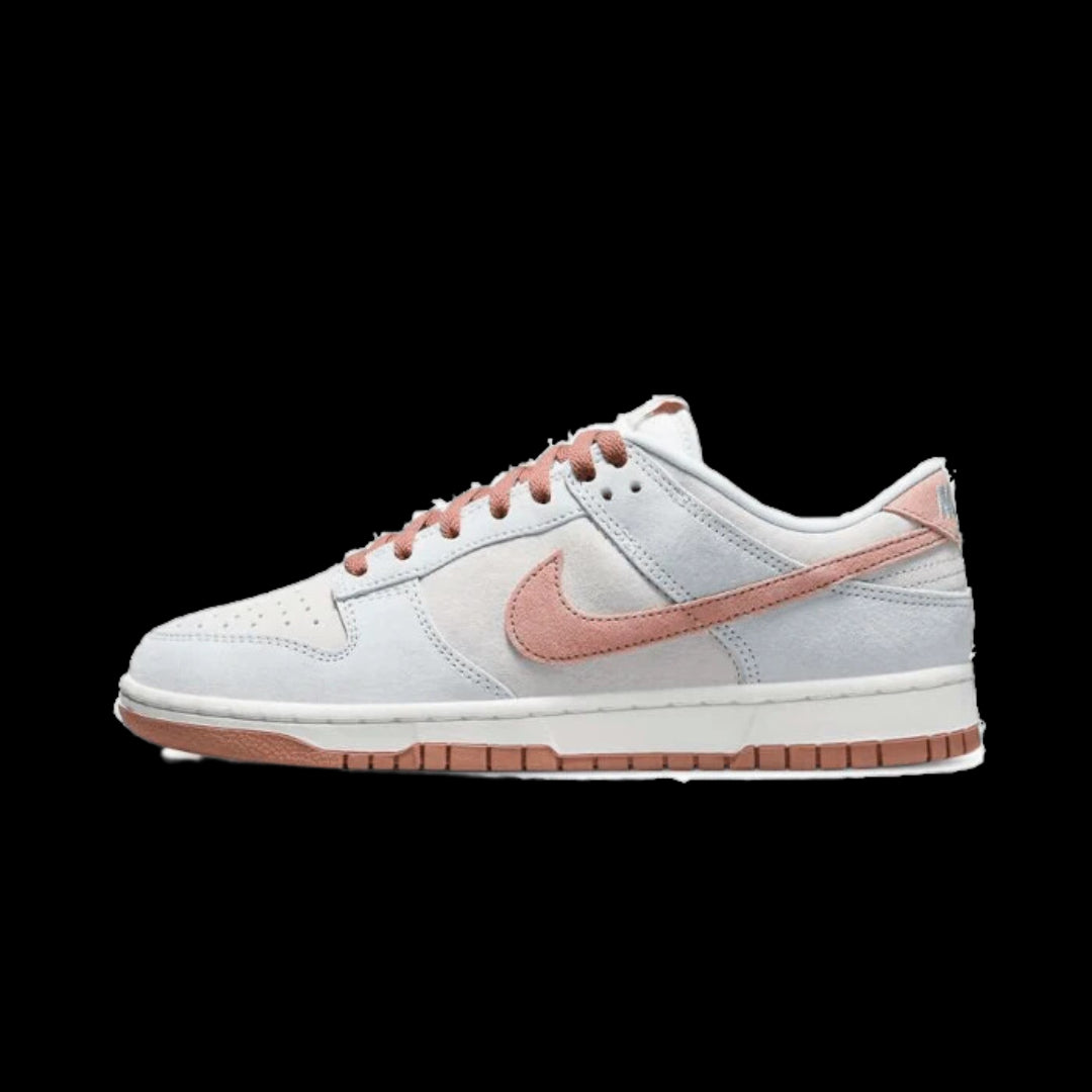 Nike Dunk Low Fossil Rose Sneakers - Sleek, stylish low-top silhouette with a neutral color palette and contrasting rose gold accents for a modern, elevated look.